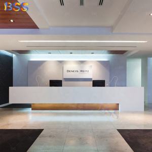 Mostrador de Recepción <span class=keywords><strong>para</strong></span> Clínica Hospitalaria, Diseño Moderno, Hecho a Medida, 2 Computadoras, Mostrador de Recepción de Mármol Blanco <span class=keywords><strong>para</strong></span> Clínica - Product Image 2