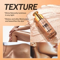 Vente en gros de 12 pièces/boîte de illuminateur pour le visage, maquillage pour le corps, huile scintillante liquide