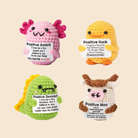 Ornements de poupées au crochet faits à la main, cartes inspirantes personnalisables populaires à l'énergie positive, poupées d'accompagnement émotionnel