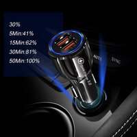 Pengisi Daya Mobil USB Ganda QC3.0 Profesional 30W Fitur Pengisian Cepat Universal untuk Ponsel