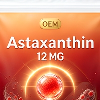 Gélules d'astaxanthine OEM douces 12 mg, 120 unités, issue de microalgues, sans soja, sans OGM, sans gluten, avec huile d'origan et de graines noires