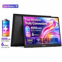 Monitor Portátil R&E de 15.6 Pulgadas, Inalámbrico, con Batería Integrada de 4000 mAh, Full HD 1080P, USB-C, HDMI, Segundo Monitor Externo, Pantalla para Juegos