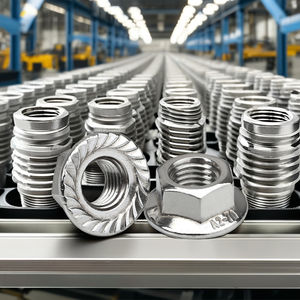 Écrou M4 M5 M6 M8 <span class=keywords><strong>m10x1</strong></span> 25 écrou de blocage à bride Acier inoxydable DIN6923 écrou à bride dentelée - Product Image 2