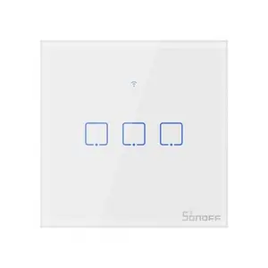 Sonoff T0 EU 1 2 3Gang glass panel touch switch timer wifi remote control for alexa google home control
