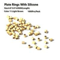 Commercio all'ingrosso piastra bordo Silicone rame Micro anelli 4.0*3.0*4.0mm nero 1000 pz/lotto perline Dreadlock polsini per capelli trecce