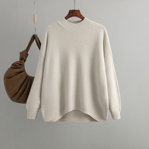 Pull en maille <span class=keywords><strong>pour</strong></span> femme, col boutonné, couleur unie, respirant, grande taille, style vintage, nouvelle collection automne-hiver - Product Image 3