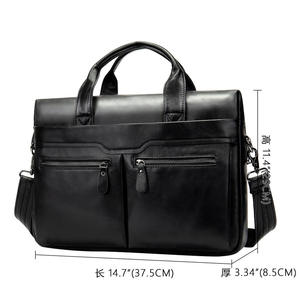 Porte-documents en cuir véritable Andong pour hommes, sac pour ordinateur portable 14 pouces, sac à main pour documents, sac messager, sac à bandoulière - Product Image 3