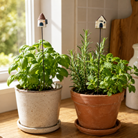 Mini piquet de jardin en métal pour pot de fleurs, support décoratif pour plantes d'intérieur et d'extérieur, vente en gros