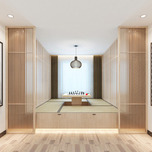 Mampara de Pared Divisoria de Madera Maciza con Marco Transparente Plegable, Impermeable y Ecológica, Diseño Moderno y Simple para Entrada o TV - Product Image 1