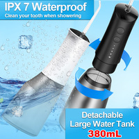 Hydrocureur dentaire sans fil USB de 380 ml avec utilisation en camping-car, jet de fil dentaire électrique portable et étanche pour