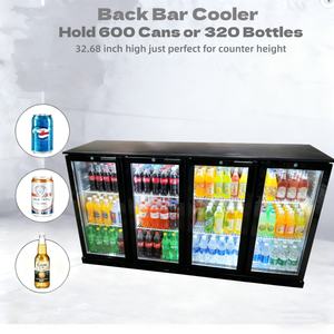 Nuevead-Estantes de acero inoxidable para encimera, refrigerador de barra trasera con pantalla digital de 416L, con cuatro puertas de cristal, energía eficiente, de acero inoxidable - Product Image 4