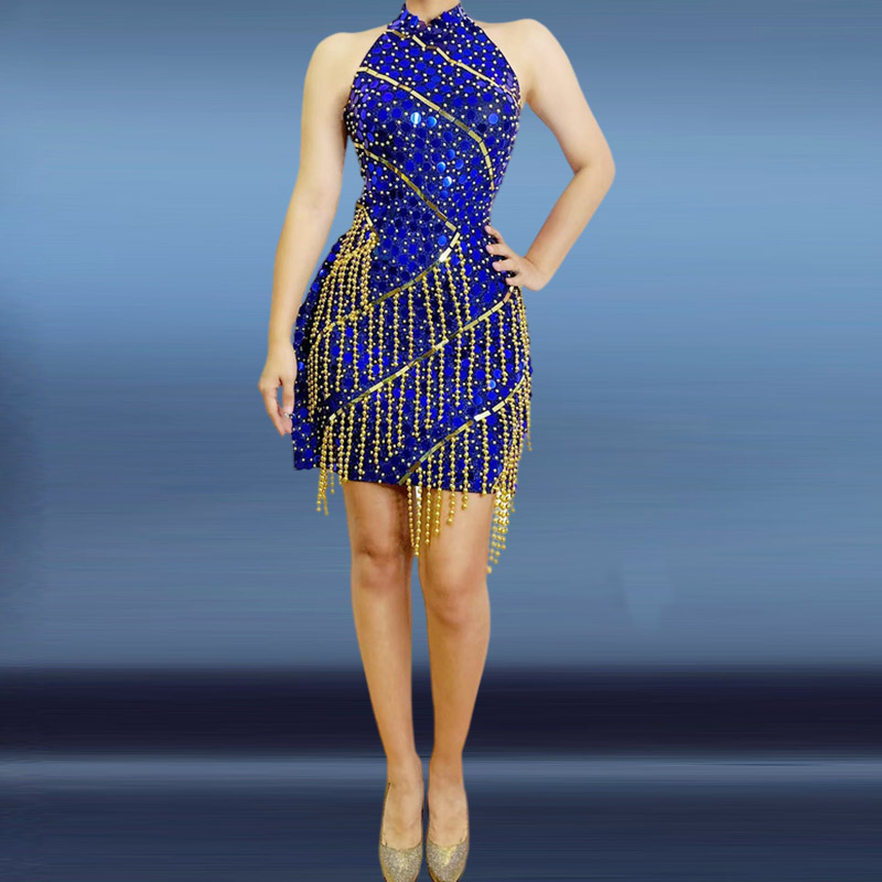Sexy Blue Evening Dress for Girls - Elegant Party Wear