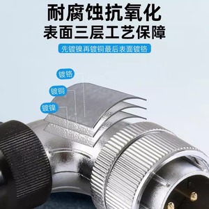 Zhqcn Aviation Connector Ws24 Tc Z Reverse Mount 2 3 4 9 10 12 19 Pin Circular Plug Male For Electrical Engineering - Product Image 3