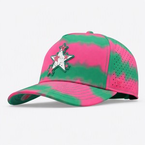 Wholesale T&L Custom Logo <b>Waterproof</b> 5-Panel Sports <b>Cap</b> with Tie-Dye Camouflage Pattern for Unisex Adults-Performance Use - Product Image 1