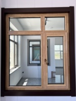 Ventanas de Madera y Aluminio de Roble Rojo Americano de Lujo Personalizadas para Villas Modernas