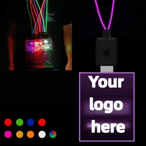 Badge nominatif lumineux LED en acrylique avec logo personnalisé pour festival <span class=keywords><strong>de</strong></span> musique, carte d'identité professionnelle, carte <span class=keywords><strong>de</strong></span> visite, avec cordon <span class=keywords><strong>de</strong></span> suspension pour bar - Product Image 1
