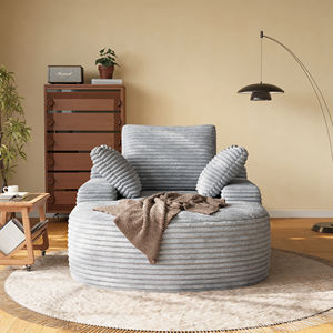 अतुनस न्यूनतम फैंसी फोल्डेबल एकल सोफे बेडरूम के लिए आरामदायक फर्नीचर लाइट ग्रे एकल सोफे आरामदायक फर्नीचर - Product Image 2