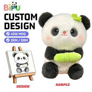 Produttore di Giocattoli in Peluche, <span class=keywords><strong>Panda</strong></span> Personalizzato da 20cm con Decorazioni di Germogli di Bambù e Trifoglio, Giocattoli Morbidi Imbottiti in Cotone, Supporto OEM - Product Image 1