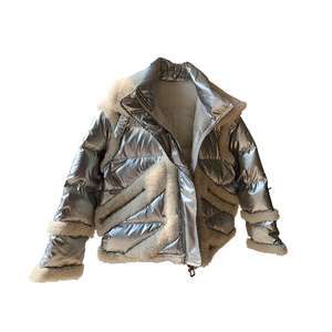 Xuống Áo Jacket Với Fur Lông Cừu Phụ Nữ Áo Khoác Áo Khoác Lông Thú Lông Xuống Với 90% Xuống Áo Khoác - Product Image 1