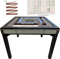 Table de Mahjong Automatique Moderne en Verre Noir et Bois, Modèle Skyline Elite 30, Machine Électrique Pliante, 4 Joueurs, Mélangeur Silencieux, OEM
