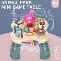 Mini jeu multifonctionnel, parc des animaux pour l'éducation précoce de bébé, avec table à musique légère, jouet éducatif