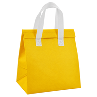 Sac isotherme non tissé avec rabat supérieur et doublure en feuille d'aluminium, logo personnalisé pour boulangeries, cafés et commandes de repas