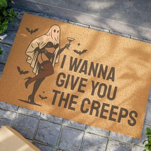 Cangming Halloween <b>Doormat</b> Imitation Coconut Fiber Waterproof Non Slip Entrance Mat Cute Ghost Design - Product Image 3