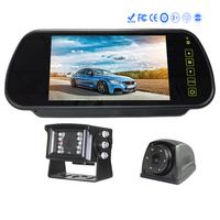 Monitor de espejo retrovisor de coche con pantalla mimética de 6,5 pulgadas Monitor de botón táctil de 12V 24V para vehículo
