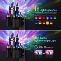 Veilleuse LED LOHAS RGB en forme de château d'église, à changement de couleur, avec lentille diamant, à brancher sur prise murale, décorative 3D pour chambre et salon