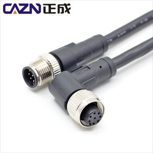 עמיד למים m12 זכר ישר נקבה תקע 8pin קוד סטנדרטי מחברים מעגלי pvc Pur 10 meters24 awg צבע שחור שחור - Product Image 1