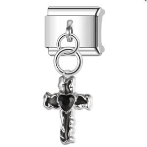 Colgante de cruz estilo gancho, pulsera modular italiana, cadena de acero de titanio elástica empalmada DIY, accesorios de joyería - Product Image 3