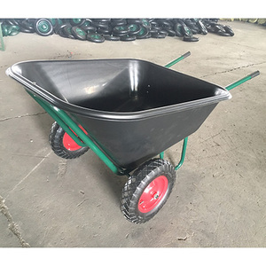 <span class=keywords><strong>Brouette</strong></span> à deux roues en acier massif avec bol en plastique 300L Outils solides et stables pour le jardin et l'alimentation des <span class=keywords><strong>chevaux</strong></span> - Product Image 3