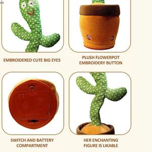 Giocattolo Cactus Danzante Parlante per Bambini, Peluche Elettronico Luminoso con Registrazione, Cactus Danzante e Cantante - Product Image 5