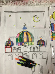 Развивающий исламский подарок для детей: раскрасиваемый молитвенный коврик, моющийся, для самостоятельного рисования, игрушка для мусульманских детей - Product Image 3