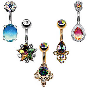 Anneau de ventre en acier chirurgical 316L, ensemble <span class=keywords><strong>d</strong></span>'anneaux de ventre magnétiques, griffe de dragon <span class=keywords><strong>goutte</strong></span> <span class=keywords><strong>d</strong></span>'<span class=keywords><strong>eau</strong></span>, anneau de nombril, piercing, fabricant de bijoux - Product Image 1