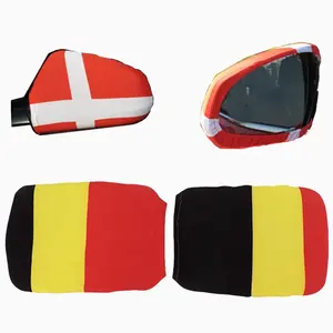 Promotional Custom Belgium Car Flag Mirror Cover For Soccer Car Side Mirror Flag