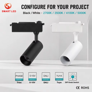 3W-40W ฟิกซ์ด์บีน 15 ° /24 ° /36 ° /60 °   ไฟติดราง LED COB อะลูมิเนียม ปรับความสว่างได้ Dali 0-10V ไฟสปอตไลท์สำหรับร้านค้าสมัยใหม่ - Product Image 2
