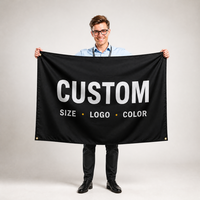 Drapeau personnalisé double face avec logo, impression numérique sur polyester, bannière sportive d'extérieur pour événements de zone fan
