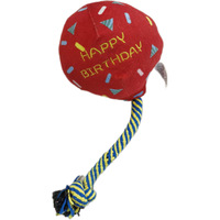 Jouet pour chien en corde de coton pelucheux en forme de ballon, couineur et froissé, jouet compagnon, vente en gros