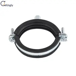 Haute qualité insert en caoutchouc pour tube pinces 40 mm double collier de serrage à vis noir supports de tuyaux