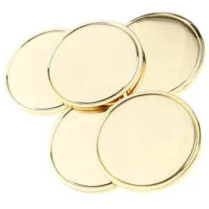 Custom Design Your Blank Brass Shiny Gold Color Plated Zinc Alloy Coins Coin Blanks For Fiber Laser Engraving For Diy Crafts