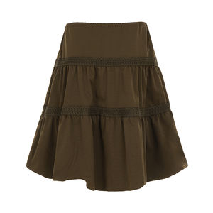 Falda Midi Boho para Mujer, con Cintura Ajustable con Cordón, Detalles de Encaje y Cuentas, Dobladillo con Volantes, Falda Casual de Verano - Product Image 5