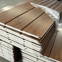 Panneaux sandwich en mousse de polyuréthane décoratifs pour murs extérieurs, bardage composite en PU pour maison, revêtement acoustique en bois et métal
