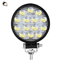 Phare de travail LED rond universel 12V 4 pouces 42W pour 4x4, tout-terrain, VTT, UTV, camion, tracteur, moto, feux de brouillard