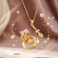 Collier à fermoir en forme de tasse, style doux, design cuillère à café, cadeau d'anniversaire pour petite fille, couleur or 18 carats inaltérable, le plus vendu