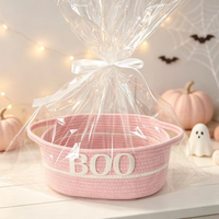 Panier à bonbons multifonction en corde de coton écologique de luxe au design nouveau, boîte de rangement pour cadeaux pour Halloween, cadeau pour enfants