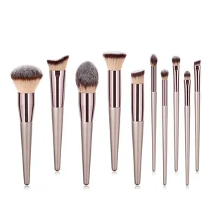 Makeup Brushes Professional Tool Soft Manufacturers Makeup Brush Set Custom Wholesale Private Label Champagne Gold 7/9/10/12 Pcs