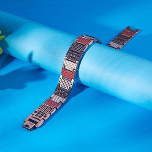 Wholesale Popular Red <strong>Copper</strong> Magnetic Health Therapy Energy Bracelet <strong>Men</strong> Fashionable <strong>Bangles</strong> - Product Image 2