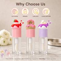 ISMAN Tube vide 4 ml en silicone transparent avec grand applicateur, pour gloss à lèvres, crème glacée, bonbons, breloques, type sundae, emballage cosmétique en gros