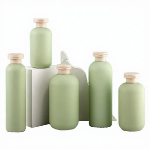 Stock Green Matte Surface 200ml HDPE <b>Plastic</b> <b>Empty</b> Screw Cap <b>Bottles</b> for Conditioner Shampoo Flip Packaging - Product Image 2